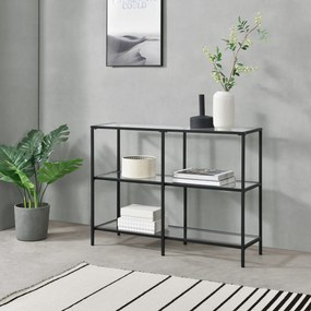 Console table Perstorp 100x30x73cm hall table sideboard side table steel frame tempered glass black