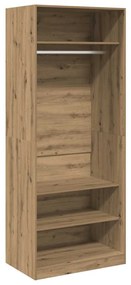 3307701 vidaXL Гардероб, дъб артизан, 80x50x200 см, инженерно дърво