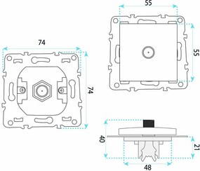 Антенна Розетка OSTE JNH012-G WHITE