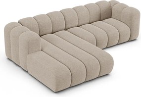Бежов шенилов ъглов диван (ляв ъгъл) Lupine – Micadoni