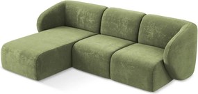 Зелен шенилов ъглов диван (ляв ъгъл) Lani – Makamii