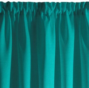 Тюркоазена едноцветна завеса с панделка 140 x 270 cm
