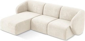 Бежов шенилов ъглов диван (ляв ъгъл) Lani – Makamii