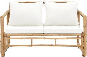 43157 vidaXL 2-местен градински диван с възглавници, бамбук