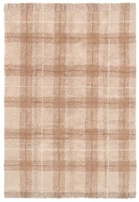 Ръчно изработен светлорозов памучен килим подходящ за пране 90x120 cm Tartan Rose – Lorena Canals