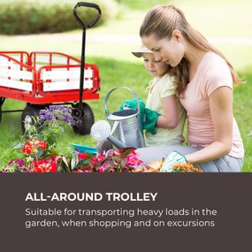 Waldbeck Ventura, ръчна количка, максимално натоварване 300 кг, стомана, WPC, червена