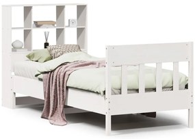 3323231 vidaXL Рамка за легло без матрак, бял, 90x200 см, бор масив