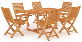 3059552 vidaXL Градински трапезен комплект, 7 части, тиково дърво масив