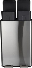 Стоманено кошче за боклук 2x30 l за рециклиране с педал в матово сребрист цвят Aliya – Spirella