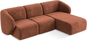 Теракотен шенилов ъглов диван (десен ъгъл) Lani – Makamii