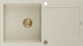 Mexen Leo гранитна кухненска мивка с 1 камера и отточник 900 x 500 мм, бежова,