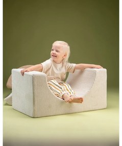 Кремаво велурено игрище от пяна 75x49x37 cm Rainbow Montessori – Wigiwama