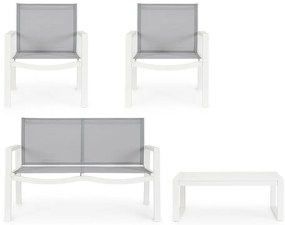 Бял алуминиев градински комплект от за отдих за 4 Kallen – Bizzotto