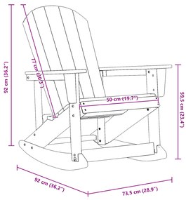 Sonata H Adirondack люлеещ стол Черен 73.5x92x90 см HDPE