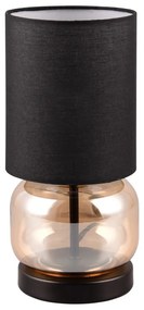 Черно-оранжева настолна лампа с текстилен абажур (височина 28,5 cm) Elio - Trio