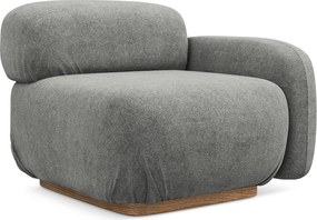 Сив модул за диван от букле (десен ъгъл) Ailani – Makamii