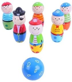 Bigjigs - Дървен мини боулинг Пирати