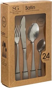 Комплект прибори Secret de Gourmet Satin, Инокс, 24 части