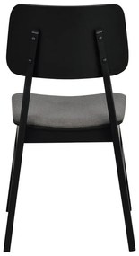 Черен трапезен стол с тъмносива възглавница на седалката Nagano - Rowico