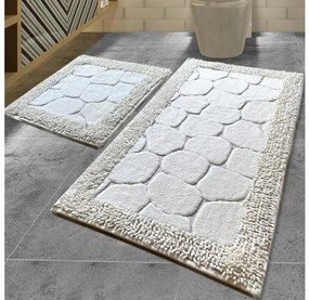 КОМПЛЕКТ 2x БАНЯ КИЛИМ STONE 60x100 см бял