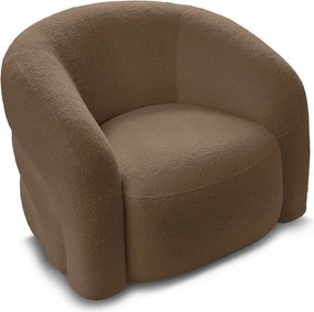 Кафяво въртящо се кресло от прежда с примки от букле Elina – Bobochic Paris