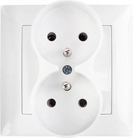 Двоен контакт със заземяване OSTE JNH002-G White