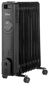 Маслен радиатор Zilan ZLN8416, 2000 W, 9 ребра, 3 степени, Дистанционно управление, Термостат, Черен