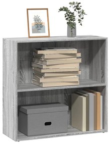 857927 vidaXL Библиотека, сив сонома, 80x30x77 см, инженерно дърво