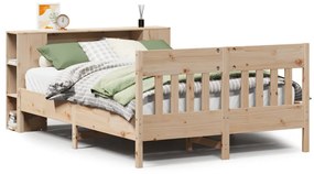 3323179 vidaXL Легло с етажерка за книги, без матрак, 150x200 см, бор масив