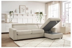 Кремав разтегателен ъглов диван (променлив) Monaco – Bobochic Paris