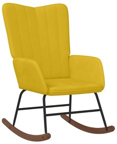 327750 vidaXL Люлеещ се стол, горчица, кадифе