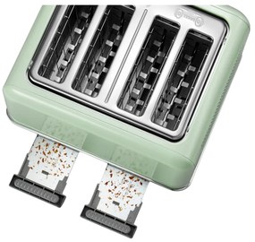 Тостер за хляб BUYDEEM DT640E, 1800W, 4 слота, 7 автоматични програми, 7 степени на препичане, LED индикатори, Тави за трохички, Високо изскачане, Зелен