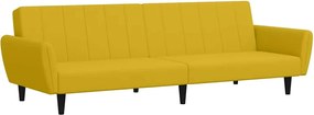 375864 vidaXL 2-местно разтегателно канапе, жълто, кадифе