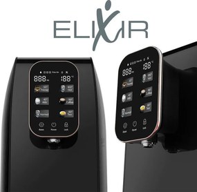 Диспенсър за пречистване и затопляне на чешмяна вода ELIXIR, 2100W, 38-99C, Обратна осмоза, Минерално обогатяване, Черен