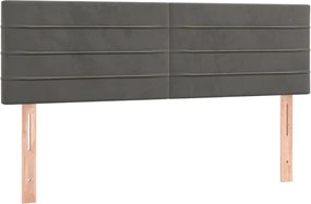 346153 vidaXL Горни табли за легло, 2 бр, тъмносиви, 72x5x78/88 см, кадифе