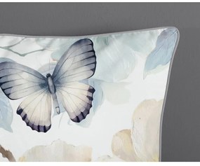 Бяло-зелено двойно удължено спално бельо от памучен сатен 200x220 cm Adiwanya – Descanso