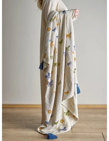 Кремаво бебешко одеяло 130x160 cm Plane – Bloomingville Mini