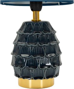 Синя керамична настолна лампа с текстилен абажур (височина 30,5 cm) Pigny – Mauro Ferretti