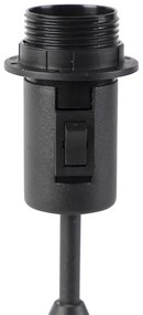 Настолна лампа черна с бял ленен абажур 35 см регулируема - Parte