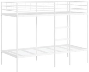 42000330 vidaXL Двуетажно легло без матрак Бяло 100x190 cm Стомана