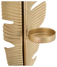 Декоративен свещник в златист цвят Feather, височина 34 cm Glam - Mauro Ferretti