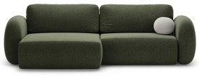 Зелен шенилов сгъваем/с място за съхранение ъглов диван Tonale – Cosmopolitan Design