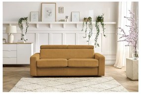 Разтегателен диван от рипсено кадифе в цвят горчица 215 cm Monaco – Bobochic Paris