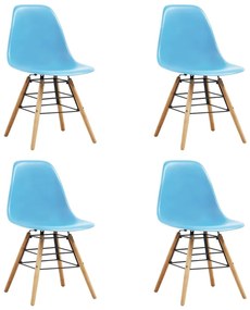 Sonata Трапезни столове, 4 бр, сини, пластмаса