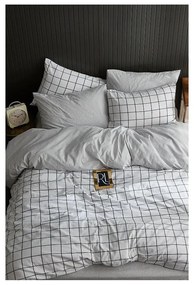 Бяло двойно удължено спално бельо с включен долен чаршаф, 4 части 200x220 cm Geometric – Mila Home