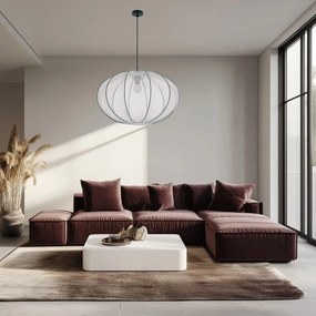 Бяло висящо осветително тяло с текстилен абажур ø 60 cm Mellow – Candellux Lighting