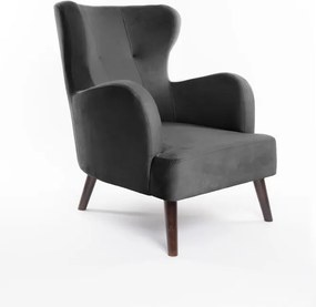 Тъмносиво кадифено кресло Noemye – Bonami Selection