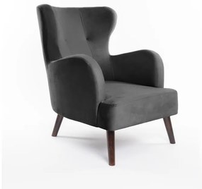 Тъмносиво кадифено кресло Noemye – Bonami Selection