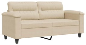 359565 vidaXL 2-местен диван, кремава, 140см, микрофибърен плат