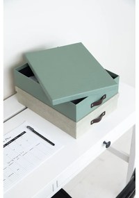 Зелен картонен органайзер за докумнети Oskar Canvas Paper Laminate – Bigso